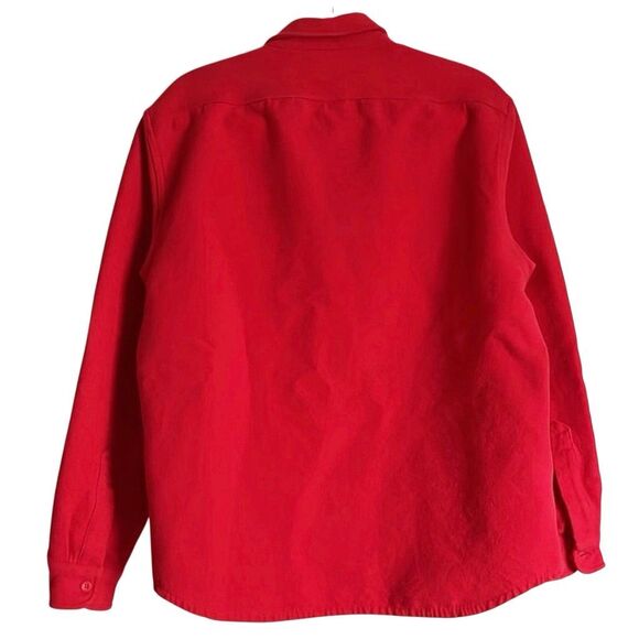 J. Crew Men’s Red Chamois Heavyweight Cotton Flannel Shirt Jacket Size XL NWOT - Picture 3 of 7